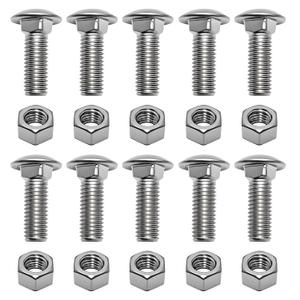 1/2-13 x 1-1/2" Stainless Steel Bumper Bolt, Flat Washers 304 Stainless Steel 18-8 Full Thread,Compatible with General Motors Chevrolet Buick Oldsmobile Pontiac Cadillac GMC Trucks,Silver 10 Sets