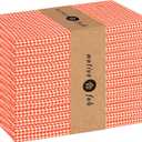 Native Fab 100% Cotton Cloth Napkins 18x18 inches, Houndstooth Dinner Napkins, Set of 12, Soft Breathable Absorbent, Machine Washable Cloth Napkins, Orange