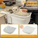 Hylemoros Cat Desk Bed for Large Cats 50 lbs Heavy Duty Cat Bed for Desk Attachment with Paw Design Extra-Sturdy Dog Chair Dual-Sided Mat Waterproof Easy Assembly for Gaming Desk Kitchen Island White