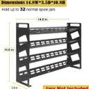 4 Tier Countertop Spice Rack Organizer for Kitchen Cabinet Pantry or Wall Mount, Matte Black (Jars Not Included)