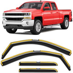 Window Visors Rain Guard for Chevy Silverado/GMC Sierra DoubleCab 2014-2018