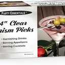 Party Essentials Stylish Skewers Appetizer Martini Cocktail Keeps Ingredients Pinned Together, 4" Prism Picks, Clear, 500-Count