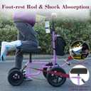 All Terrain Knee Scooter for Adults, Foldable Rolling Knee Scooter with DIY Stickers & Shock Absorber, Steerable Knee Walker for Broken Foot, Ankle Injuries & Surgery, Better Crutch Alternative