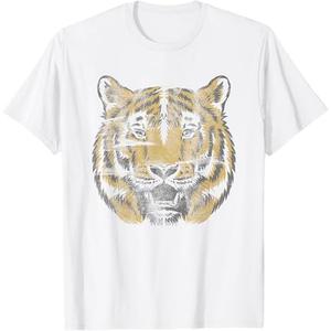 Vintage Tiger Face Tiger Head Wild Cat Lover Gift T-Shirt (Small)