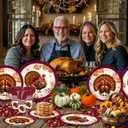 168pcs Thanksgiving Turkey Plates Napkins Party Supplies Fall Thanksgiving Paper Cups Disposable Tableware Set for Autumn Friendsgiving Party Decorations 24 Guests