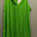 Plus Size T Shirts for Women Summer Lapel Neck Cominnie Casual Textured Oversized Tunics Green 1XL