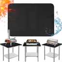 24x36in Heat Resistant Grill Mats for Outdoor Grill to Protect Your Prep Table and Outdoor Grill Table - Fire Proof & Water Proof & Oil Proof BBQ Mat - Black (1mm) (24x36x0.04in)