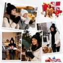 12 Pcs Womens Winter Set Beanie Hat Neck Warmer Touchscreen Gloves Earmuffs, Warm & Comfort Cold Weather Gifts for Women (Black, white, gray)