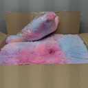 Faux Fur Kids Girls Purple Rainbow Comforter Sets Twin/Full - 3PC Bed Set Warm Comfortable Soft Plush Flannel Velvet Fluffy Fuzzy BeddingComforter x 1 Pillowcases x 2
