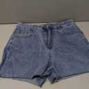 Cicy Bell Womens High Waisted Jean Shorts Summer Baggy Stretchy Straight Leg Raw Hem Mom Denim Shorts (6, Blue)