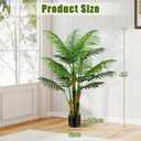 4ft Tall Golden Cane Artificial Tree Palm Outdoor, Large Artificial Plants Outdoor Faux Palm Tree with 3 Textured Trunks, Fake Tree for Indoor Outdoor Office Living Room Outside Patio