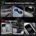 Car Cup Holder Expander Adjustable Expandable Cup Holder for Tesla Model Y/3/S/X/Cybertruck fit Stanley Yeti Water Bottle Large Cups 14/24/36/46/64oz Snacks & Drinks