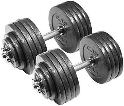 CAP Barbell 200-Pound Adjustable Dumbbell Weight Set, Black