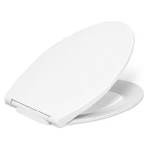 KOHLER K-30781-0 Willow Quiet-Close Elongated Toilet Seat, Grip-Tight Bumpers, White, Quick Release