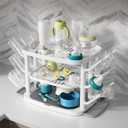 Baby Bottle Drying Rack,3-Tier Large Capacity Countertop Organizer with 360° Ventilation, Removable Drip Tray, Non-Slip Base – Easy to Clean Bottle Holder for Baby Accessories