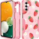 for Samsung Galaxy A14 5G Case - Women Cute Girls Phone Cover Cool Aesthetic Unique Design Teen Kawaii Strawberry Heavy Duty Protective Hard Shockproof Military Grade Funda for Galaxy A14