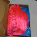 2 Pack Colored Bob Wigs and Heart Sunglasses Set, Blue Hot Pink Short Straight Bob Wig with Bangs Neon Party Colorful Synthetic Hair for Women Men Halloween Costume Bachelorette Party Favors