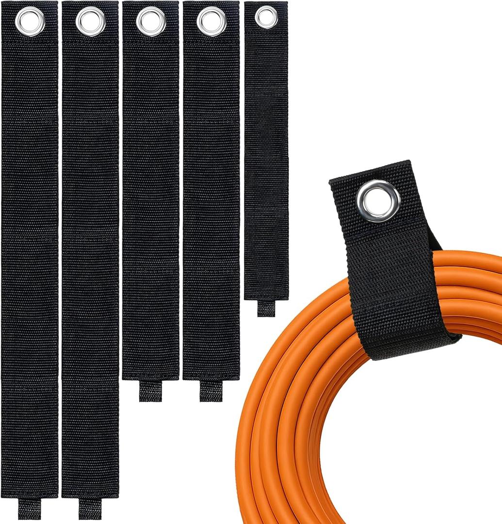 Heavy-Duty Extension Cord Holder 5-Pack, Three Sizes, Durable Nylon Cable Organizer Straps for Hanging CablesCords, Hoses, RopesTools and Outdoor Organization