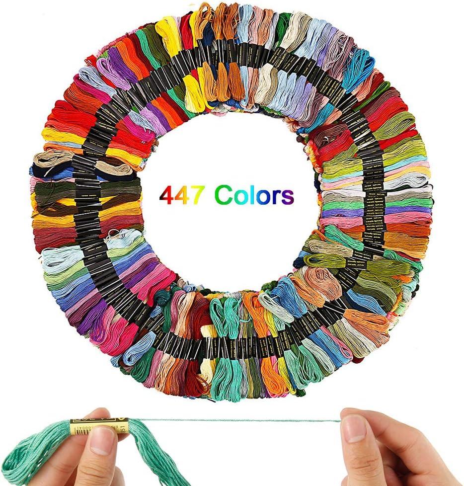 447 Color Skeins Rainbow Color Embroidery Floss, Rainbow Thread for Embroidery, Cross Stitch Thread, Friendship Bracelet String