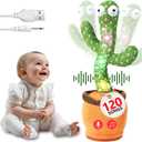 Dancing Cactus Toy for Kids  Mimicking & Talking Cactus Toy Repeats What You Say  120 Songs, 15s Voice Recorder, LED Light-Up, Funny Dancing Plush in Pot - Gift for Toddlers & Adults