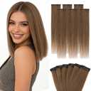 Hairro 6PCS 6 Clips In Short Hair Extensions Remy Real Human Hair Clip Ins Mini Clip On Hairpin Hairpieces For Women 31g 10 Inch #04 Medium Brown