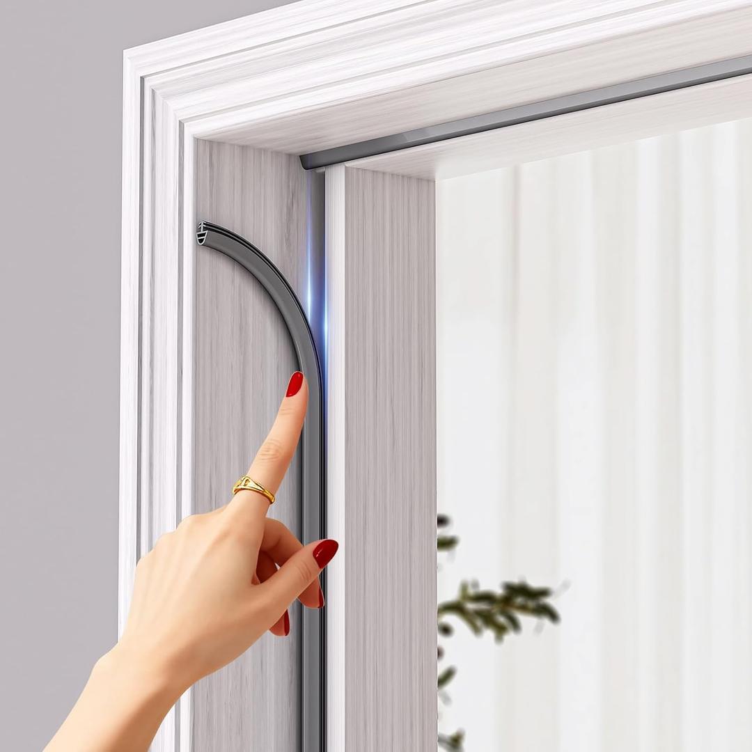 Weather Stripping Door Seal Insulation Exterior Gaps Kerf Weather Stripping Frame Proofing Doors Seal Around Weather Strip for Front Door Sealing Rubber Proof Gray 16.8ft