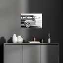 Hardy Gallery Coastal Wall Art Surfboard Pictures: Beach Wall Decor Seaside Black White Car Artwork Surfing Ocean Print in Canvas Painting for Bathroom 45" x 30"