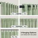 KOUFALL Sage Green Curtains 96 Inches Long 2 Panel Set,Organic Linen Modern Cottage Farmhouse Boho Chic Decor 8FT 8 FT Floor to Ceiling Curtains for Bedroom Living Room