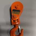 Snatch Block with Hook, 2 Ton WLL,Suitable for 3/8" Wire Ropes, Snatch Block Pulley for Rollback Wrecker, Car Hauler, Tow Truck Accessories, Winch Accessories, Light Orange Color