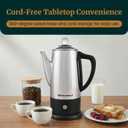 Elite Gourmet EC812 Electric 12-Cup Coffee Percolator with Keep Warm, Clear Brew Progress Knob Cool-Touch Handle Cord-less Serve, Stainless Steel