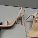 IDIFU Nude Beige Cream Heels High Stiletto Open Pointed Toe Ankle Strap Heeled Sandals Sexy Trendy Dressy Prom Comfortable Bride Wedding Party Homecoming Evenings Heels(Nude Nubuck, 7)