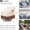 Outdoor Swivel Chair Cover 2 Pack,100% Waterproof Heavy Duty Patio Chair Covers,(35 W x 37 D x 38.5 H inches) Swivel Patio Chair for Outdoor Furniture Covers Waterproof,Beige&Brown