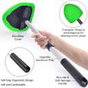 desin Windshield Cleaning Tool, Car Window Cleaner Windshield Cleaner with 4 Reusable and Washable Microfiber Pads and Extendable Handle Auto Inside Glass Wiper, Dark Green