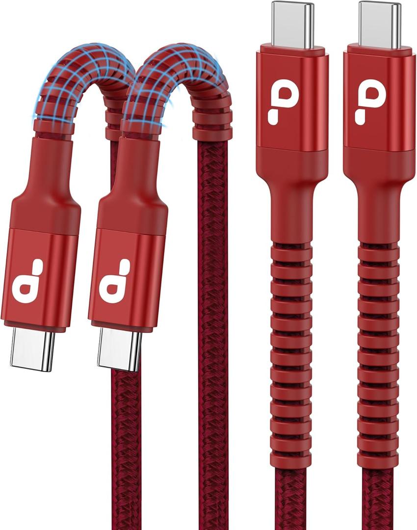 USBC to C Cable 6FT, 2 Pack USB C Cables, Type C Fast Charging Cable Nylon Braided USBC Charger Cable Compatible with iPhone 17/16/15/Pro/Plus/Pro Max/Samsung Galaxy S23/LG and More-Red