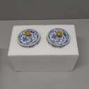 2 Pack Blue and White Porcelain Salt Cellar with Lid, Vintage Ceramic Salt Containers for Countertop, Small Airtight Salt Storage Box, Seasoning Holder, Spice Jars for Sugar, Candy, Herbs