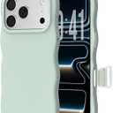 ORNARTO for iPhone 17 Pro Case 6.3", Wavy Liquid Silicone Shockproof Drop Protection Cover with Camera Control Button, Skin-Friendly Microfiber Lining Light Green