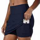 Tennis Skirts for Women with Shorts, High Waisted Golf Skort Stretchy Athletic Skirts for Running Workout Gym (Blue, XS)