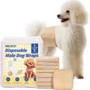 MICOOYO Disposable Male Dog Wraps, Male Dog Diapers Disposable with Wetness Indicator, Puppy Diapers Super Absorbent and Breathable, Small Size 20 Count