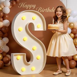 Marquee Letters 4 Feet Tall 4FT Large Light Up Letters S for Birthday Wedding Engagement Party Decorations Will You Marry Me Sign Yard Pre-Cut Foam Board