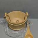 Wooden Sauna Bucket and Ladle Set, Handmade from Natural Pine with Rope Handle, 4L