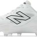 New Balance Women's Fresh Foam Velo V4 Molded Softball Shoe, White/Black, 6 W