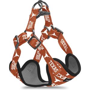 Texas Longhorns NCAA Officially Licensed Dog Step-in Harness - Adjustable, Comfortable, Sturdy and Long Lasting - Great Gift Idea! (Extra-Small)