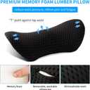 Lumbar Pillow, Memory Foam Lumbar Support Pillow for Office Chair and Car Seat, Back Support Pillow for Lower Back Pain Relief, Support Cushion Back Pillow for Sleeping, Resting, Driving, Traveling