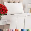 Twin Size 3 Piece Sheet Set - Comfy Breathable & Cooling Bed Sheets Set - Hotel Luxury Bedding for Women, Men, Kids, Teens, Boys & Girls - Deep Pockets, Soft, Wrinkle Free - Oeko-Tex - Antique White