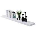 WELLAND 48 inch White Mission Floating Shelves for Wall, Bathroom and Bedroom, Modern Display and Book Shelves, Kitchen, 2"T x 9 1/4"D x 47 1/4"L