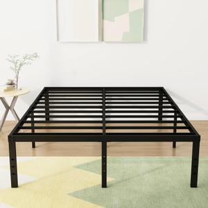 18 Inch California King Bed Frames Heavy Duty Metal Platform No Box Spring Needed, Maximum Storage, Easy to Assembly, Noise Free, Black