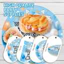 96Pcs Welcome Home Baby Boy Party Decorations Welcome Baby Boy Birthday Plates and Napkins Tableware Sets for Boys Baby Shower Gender Reveal Newborn Birthday Party Supplies Serves 24