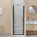 Pivot door, tempered glass 1/4 door panel + Hardware pack