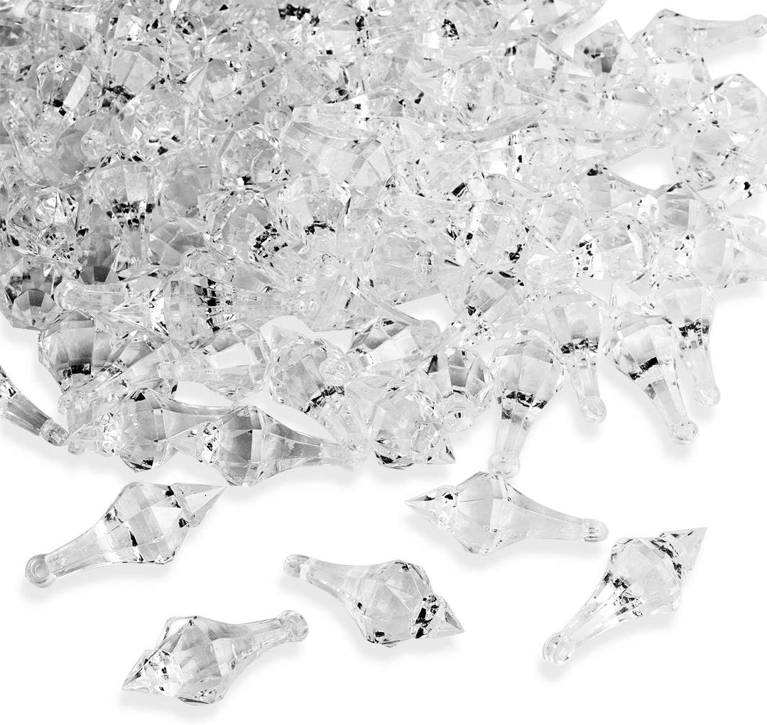 Outlet Acrylic Clear Ice Rock Diamond Chandelier Drops Crystals Treasure Gems for Table Scatters, Event, Wedding, Arts & Crafts, Birthday, Hanging Decoration Favor (112 Pieces)