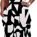 YeGine Oversize Tshirt Dress Plus Size Short Sleeve Maxi Dress with Pockets (5X-Large Plus, 35-3281-square)